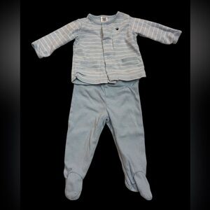 Carter's Light Blue Striped Baby Set